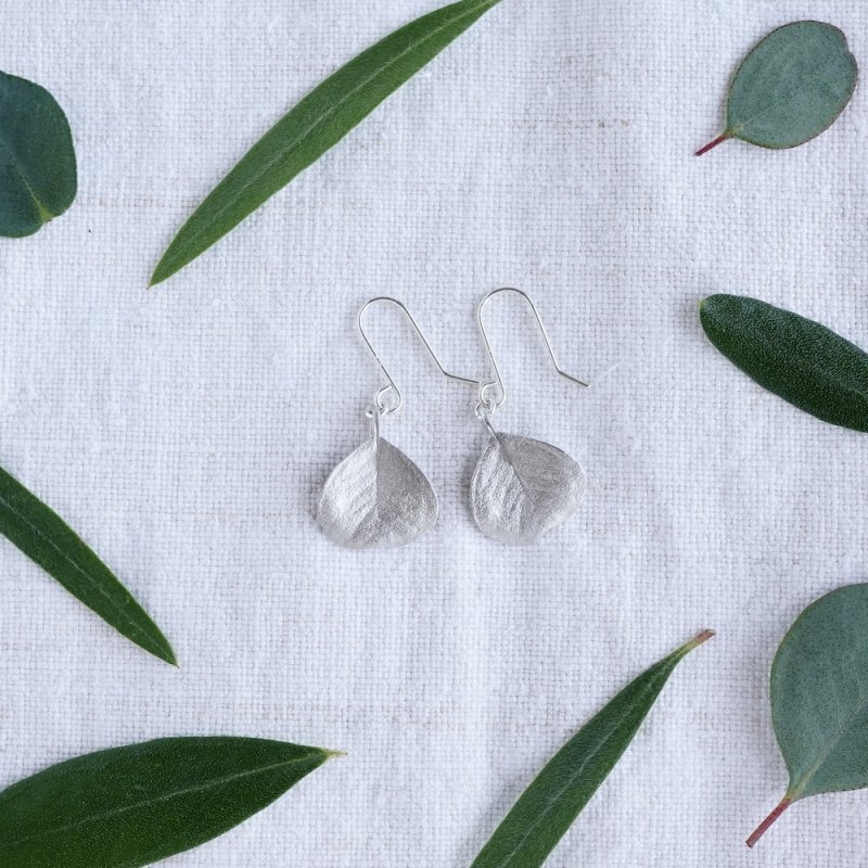 Eucalyptus small leaf earrings 