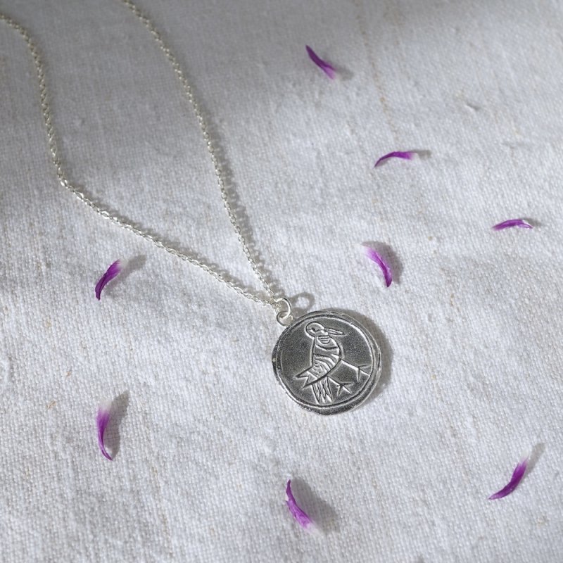 Pigeon silver necklace -peace-