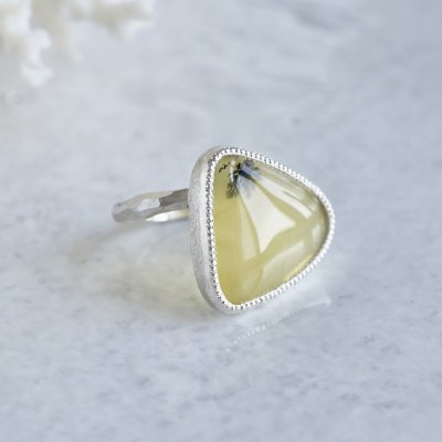 Yellow opal  ring