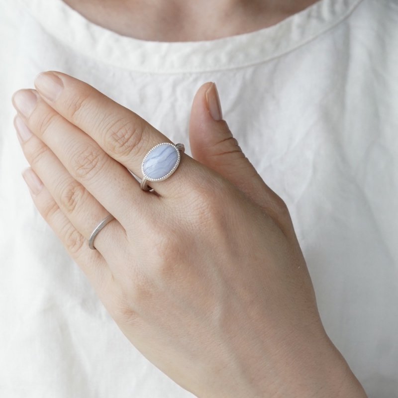 Blue Lace Agate ring