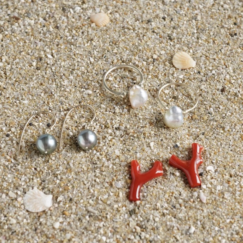 Coral branch silver earrings 