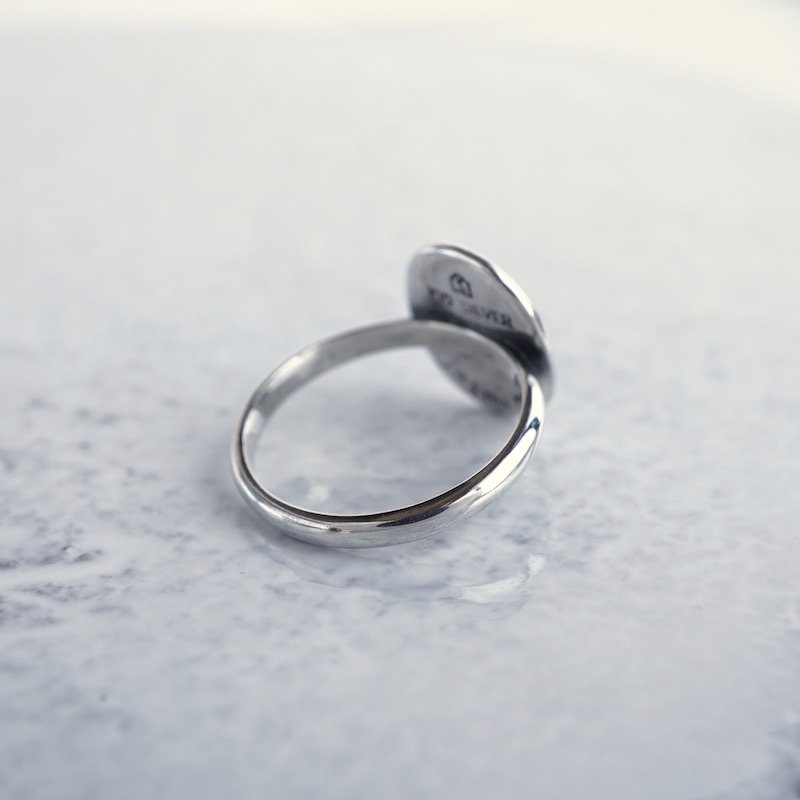Birthstone initial ring