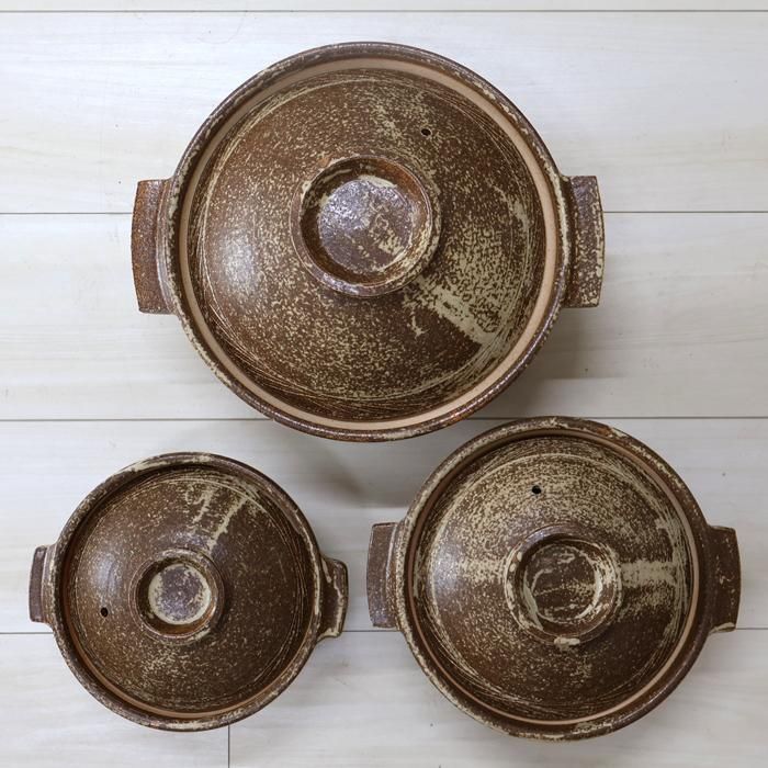 小・中・大の3サイズの美味しい土鍋の画像 小・中・大の3サイズの美味しい土鍋の画像