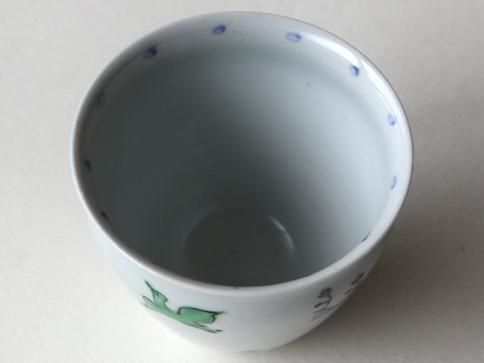 工房あめつち　色絵鶴鹿同春ゆのみ3個セット＆色絵豆皿4枚セット 工房あめつち 色絵鶴鹿同春ゆのみ3個セット＆色絵豆皿4枚セット