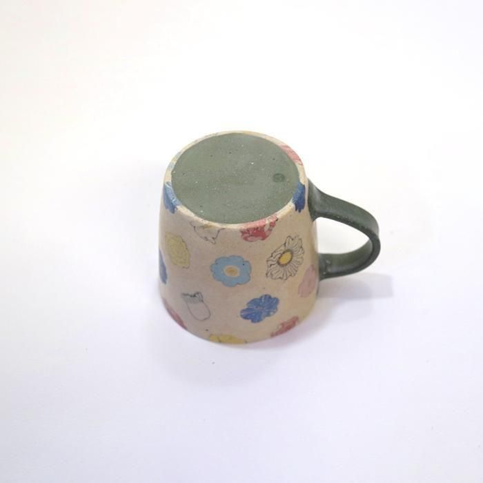 田中ちあき　練り込み　フラワーパターン7寸皿/マルチカラー 田中ちあき/マグ/フラワーパターン/マルチカラー/練り込み