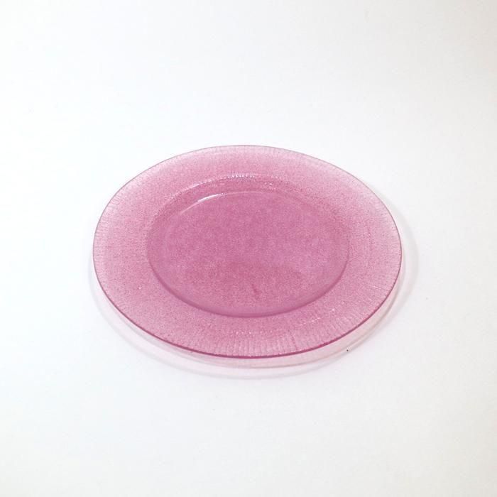 オオタ硝子研究室/太田良子/リム中皿/ピンク - 力丸雑貨店 作家