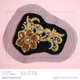 ［衣装用］花のモチーフの髪飾り（ゴールド）KO-016