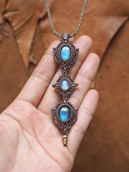 マクラメペンダント ラブラドライト＆ムーンストーン STONES SPIRIT