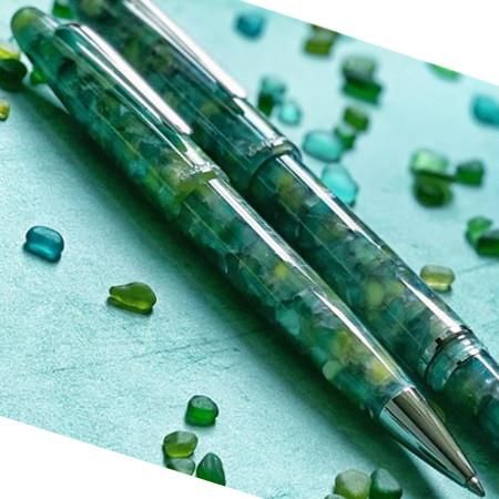 エスターブルック ボールペン エスティ シーグラス シルバートリム Esterbrook Estie Sea Glass │ インへリットペン