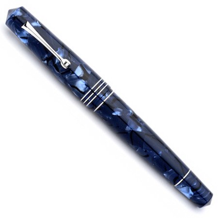 レオナルド 万年筆 モーメント ゼロ グランデ 限定生産品 セルロイド ブルー ロジウムトリム02