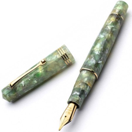 レオナルド 万年筆 モーメント ゼロ ジェイド ゴールドトリム ステンレススチールニブ Leonardo Momento Zero Jade  Fountain Pen │ インへリットペン