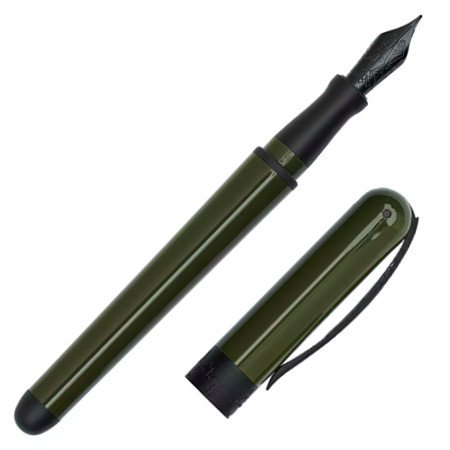 ピナイダー 万年筆 アヴァター UR グロッシー ブラックトリム ミリタリーグリーン Pineider Avatar UR Black Glossy  Fountain Pen military green ｜ インヘリットペン