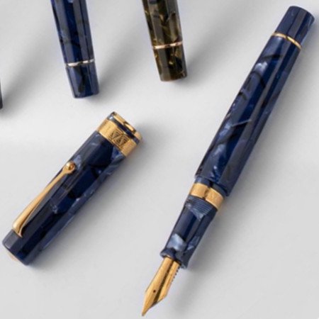 オマス パラゴン ブルーロイヤル ゴールドトリム 万年筆 Omas Paragon Blue Royale GT celluloid fountain  pen ｜ インヘリットペン