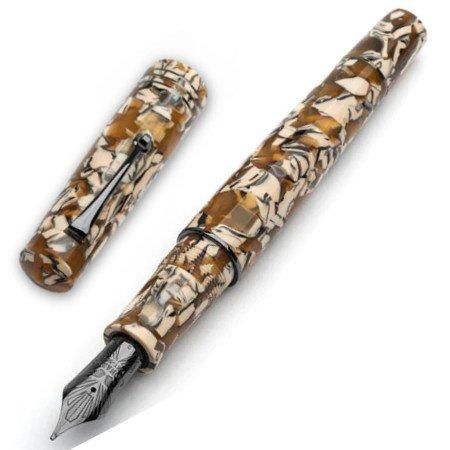 試筆のみニース ロゼピンクゴールド透明軸万年筆細字デモンストレーター