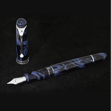 アウロラ 万年筆 限定品 88 オタントット エバニテ・ブルー Aurora 88 Ebonite Marbled blue Fountain Pen  │ インへリットペン