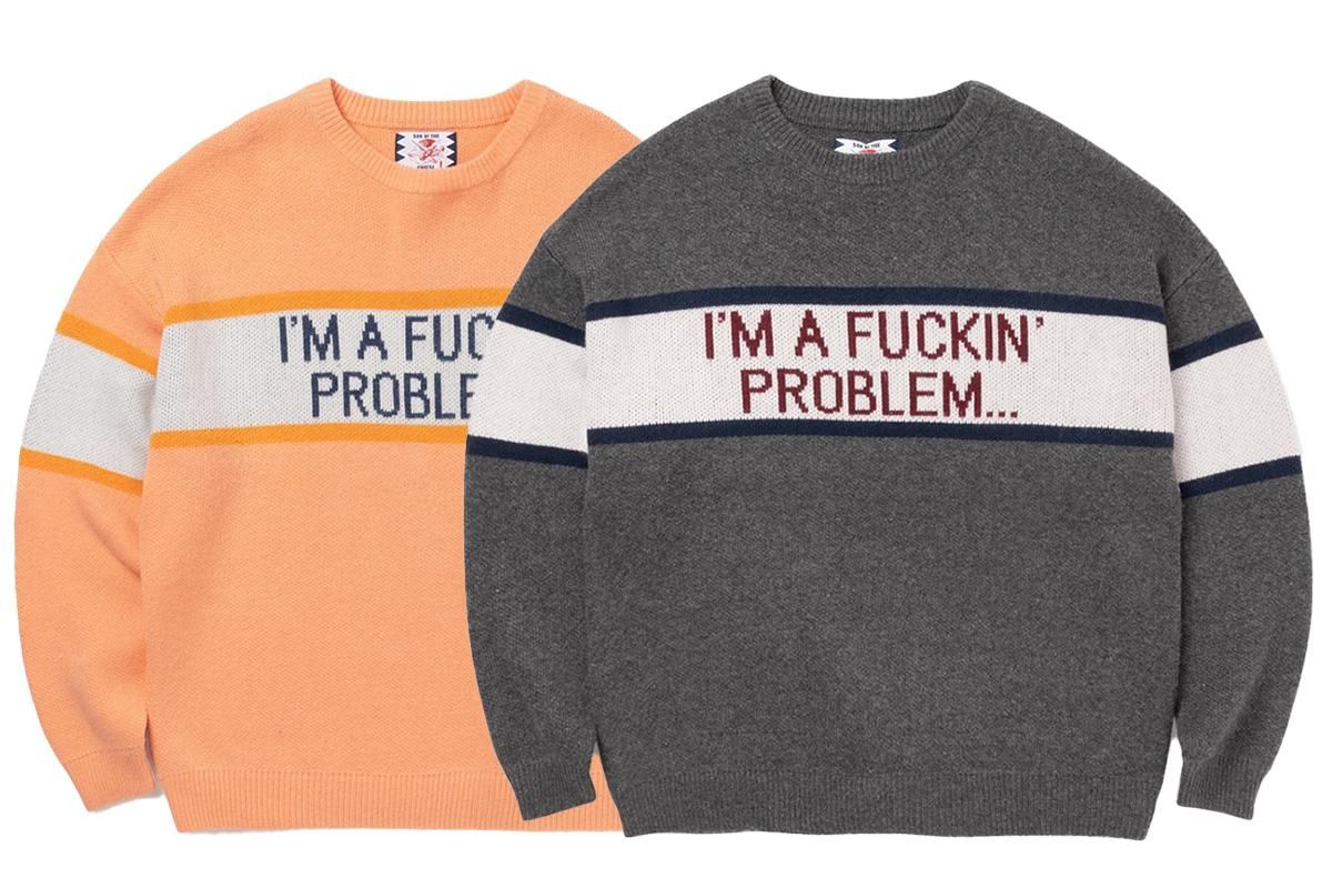 【SON OF THE CHEESE】“I'M FUCKING PROBLEM” Crew Knit -  FROLIC(フローリック)鳥取市のセレクトショップ｜FROLIC通販サイト