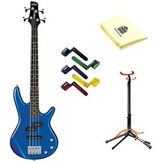 Ibanez GSRM20 Mikro Short-Scale Bass Guitar in Starlight Blue With Polishing Cloth, 
