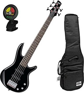 Ibanez GSRM25BK Black 5-String MIKRO Junior Bass Guitar w/ Free Ibanez Gig Bag and T
