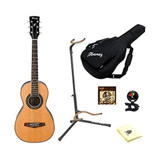 Ibanez PN1 Natural Parlor Acoustic Guitar With Polishing Cloth, Tuner, Matching Case