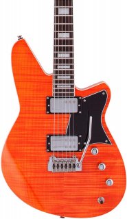 Reverend Bayonet RAHC Gloss Flame Maple Electric Guitar Rock Orange
