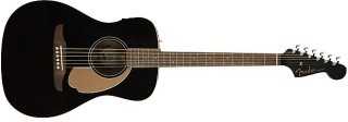 Fender Malibu Player Electric Acoustic Guitar in Jetty Black with Walnut Fretboard 
