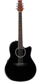Ovation Applause Balladeer Mid-Depth Acoustic-Electric Guitar - Black 