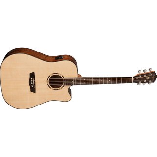 Washburn WLD10SCE Woodline 10 Series Dreadnought Cutaway Acoustic-Electric Guitar - Natural 