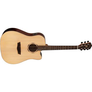 Washburn WLD20SCE Woodline Series Dreadnought Cutaway 6-String Acoustic-Electric Guitar 