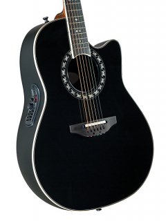 Ovation Legend 2077AX Contour Bowl Acoustic-Electric Guitar - Black w/ Case 