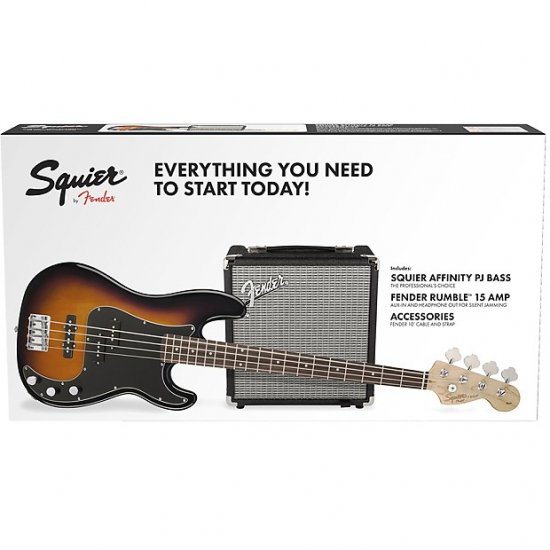 Fender Squier PJ Electric Bass Pack, less case, Brown Sunburst