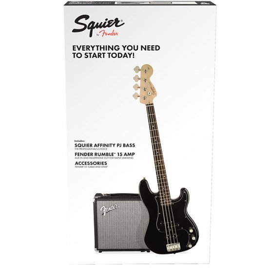 Squier Affinity Series Precision Bass PJ Bass/Amp Pack Black