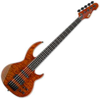 ESP LTD BB-1005 QM Bunny Brunel Electric Bass in Burnt Orange 