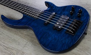ESP LTD BB-1005 Bunny Brunel 5-String Electric Bass Quilted Maple Top Black Aqua 