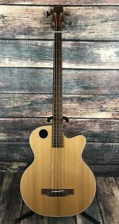 Boulder Creek EBR3-N4F 4 String Fretless Acoustic Electric Bass Guitar - Bass Only 