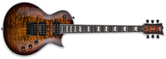 ESP LTD EC-1000 EVERTUNE Quilted Maple Dark Brown Sunburst Guitar 