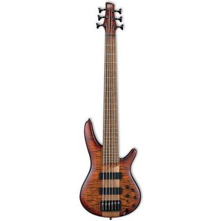 Ibanez SR876BTF 6-String Electric Bass in Brown Topaz Burst 