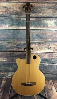 Boulder Creek Left Handed EBR3-N4L 4 String Fretted Acoustic Electric Bass Guitar - Bass Only 