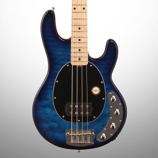 Sterling by Music Man StingRay Ray34QM Electric Bass Guitar, Neptune Blue 