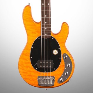 Sterling by Music Man StingRay Ray34QM Electric Bass Guitar, Amber 