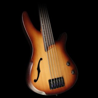 Ibanez SRH505F Fretless 5-String Electric Bass Natural Browned Burst Flat 