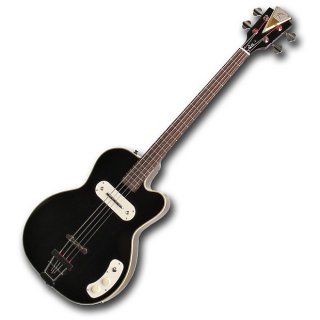 Kay Vintage Reissue K162V Pro Bass Electronic Bass Guitar With Hardshell Case - Black. 