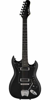 Hagstrom HII-BLK Retroscape Series HII Electric Guitar - Black Gloss 