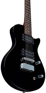 Hagstrom ULSWESN-BLK Ultra Swede ESN Mahogany Single Cutaway 6-Electric Electric Guitar - Black 