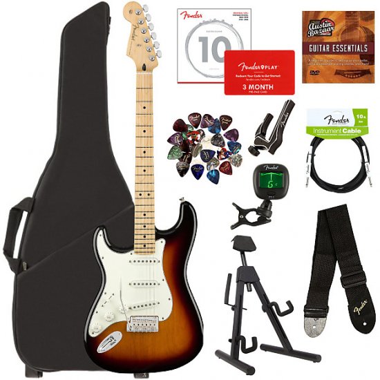 Fender Player Stratocaster, Maple, Left Handed - 3-Color Sunburst