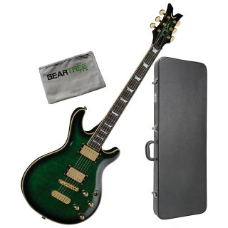 Dean DCR Icon TGR Trans Green Custom Run 15 Electric Guitar w/Case and Cloth 