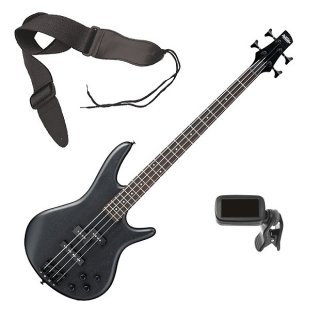 Ibanez GSR200B 4-String Bass Guitar - Weathered Black BONUS PAK 