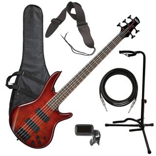 Ibanez GSR205SM 5-String Bass Guitar - Brown Burst BASS ESSENTIALS BUNDLE 