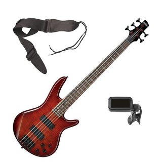 Ibanez GSR205SM 5-String Bass Guitar - Brown Burst BONUS PAK 