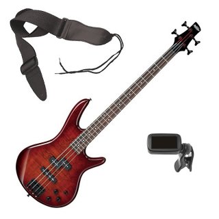 Ibanez GSR200SM 4-String Bass Guitar - Brown Burst BONUS PAK 