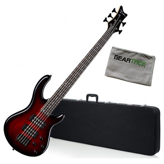 Dean Edge 2 5-String Transparent Red Bass Guitar Bundle ギター ...